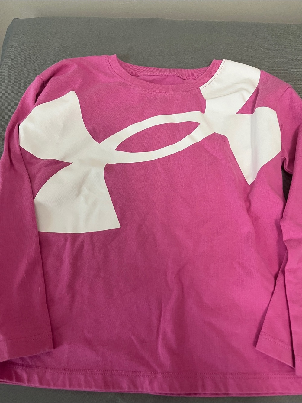 Under Armour Pink Long-Sleeve Tee with White Logo